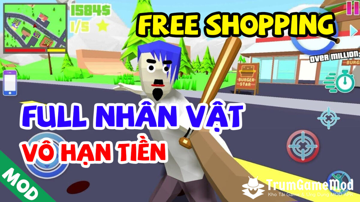  Dude Theft Wars Mod Vô hạn tiền + Mod Menu