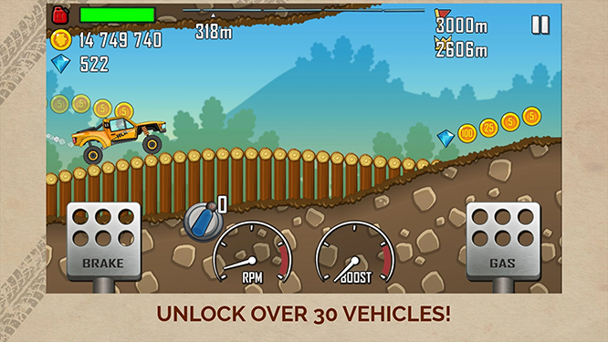 Lối chơi Hill Climb Racing MOD APK hấp dẫn