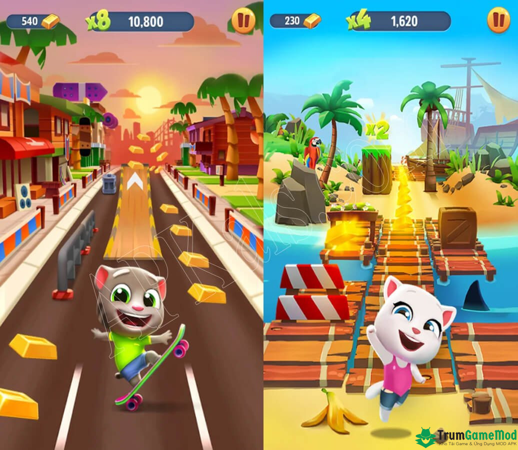 Mỗi nhân vật trong Talking Tom Gold Run sẽ đem đến cho bạn trải nghiệm nhập vai độc đáo.