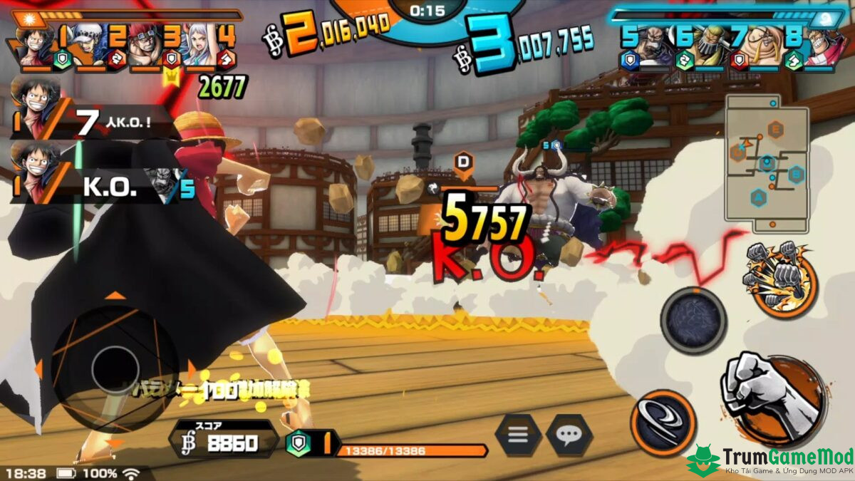 Các trận đấu trong One Piece Bounty Rush APK đỉnh cao sẽ là tâm điểm chính trong game