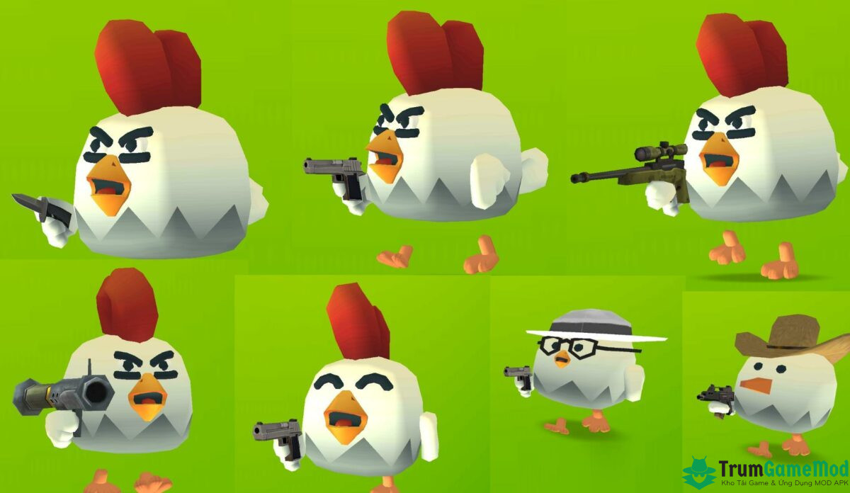 Dễ dàng thao tác trong game Chicken Gun