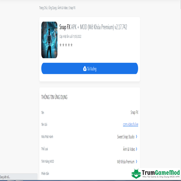 Hướng dẫn chi tiết các bước tải app Snap FX