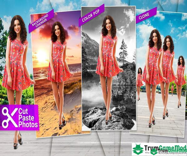 Các tính năng mới chỉ có tại ứng dụng Cut Paste Photos MOD