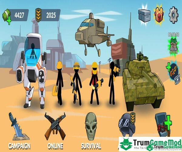 Những tính năng có 1-0-2 tại Stickman War - Battle World game thủ không nên bỏ lỡ