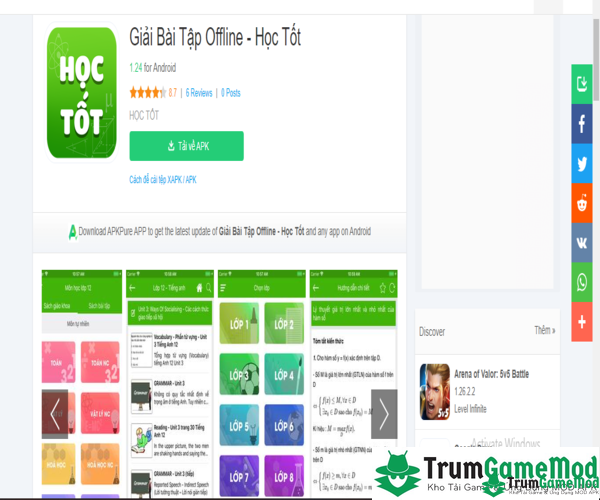 Hướng dẫn download app Giải Bài Tập Offline - Học Tốt cho điện thoại iOS, Android