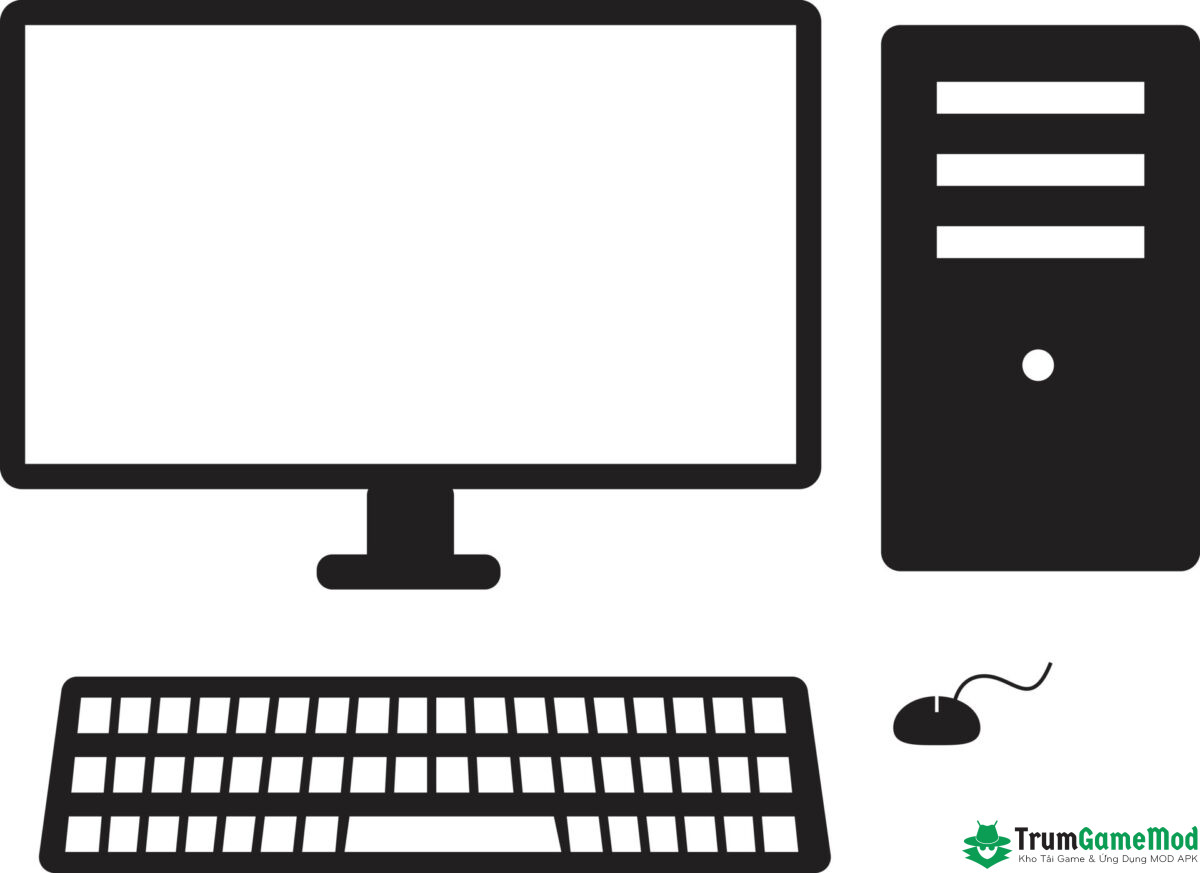 desktop computer icon on white background computer sign pc symbol flat style vector Tải Jojoy Apk v3.2.26