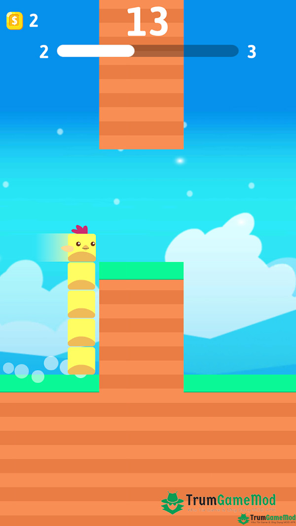 Stacky Bird mod có nhiều cấp độ chơi game khác nhau