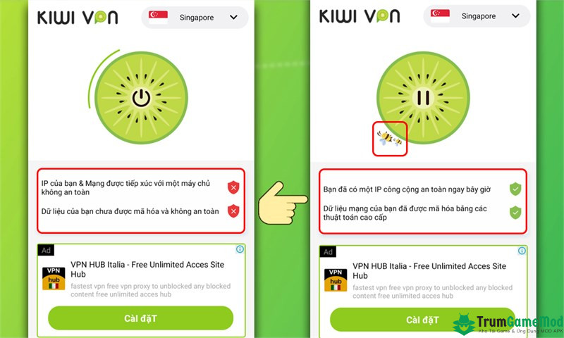 Hỗ trợ thay đổi địa chỉ IP VPN đơn giản với Kiwi VPN Mod