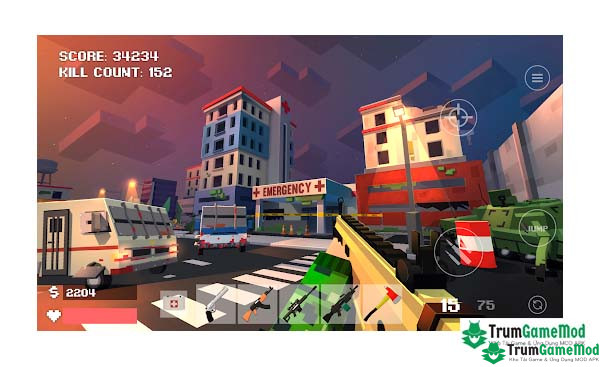 Điểm nổi bật trong trò chơi FreeCraft Zombie Apocalypse APK