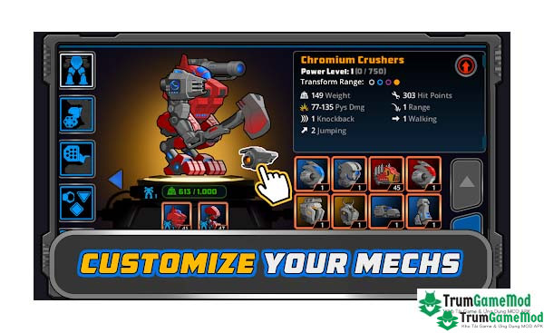 Điểm nổi bật trong trò chơi Super Mechs APK