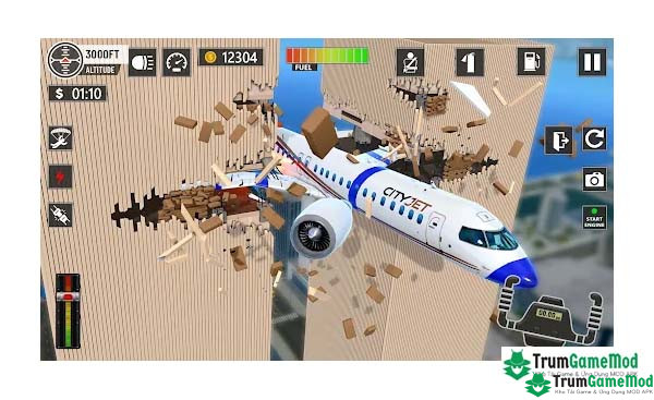 Điểm nổi bật trong trò chơi Plane Flight - Crash Simulator APK