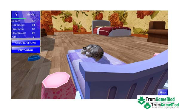 Điểm nổi bật trong trò chơi Cute Pocket Cat 3D APK