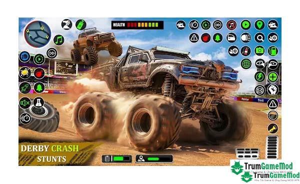 Điểm nổi bật trong trò chơi Demolition Derby Truck Games APK