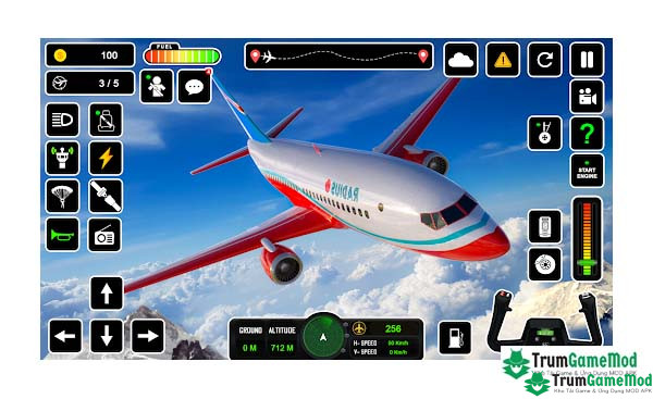 Flight Simulator Plane Games APK được thiết kế với đồ họa 3D tuyệt đẹp