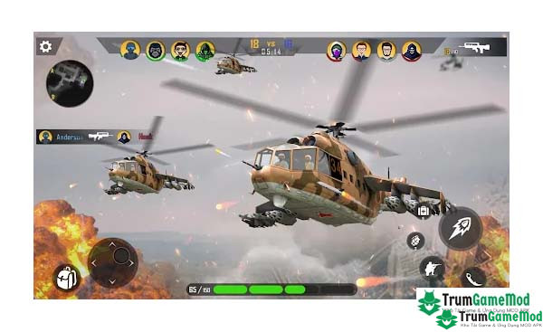 Điểm nổi bật trong trò chơi Gunship Air Combat Sky Fighter Apk