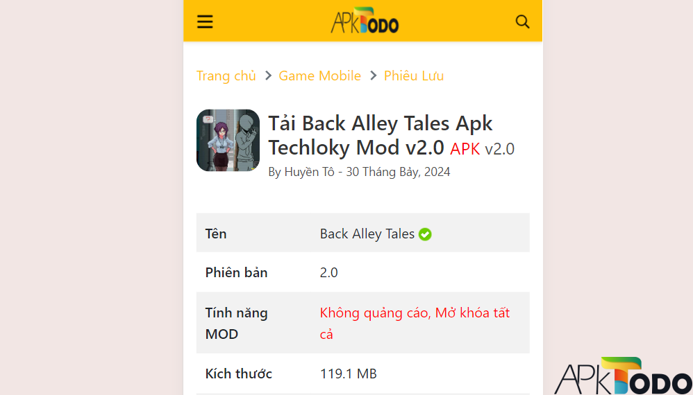 Screenshot 10 Tải Back Alley Tales Apk Techloky Mod v2.0