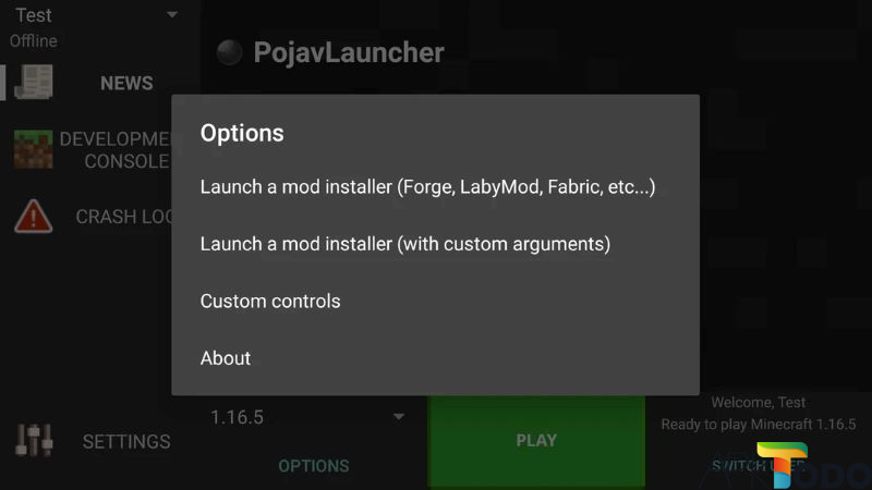 Quản lý Mod và Texture Pack trong PojavLauncher 