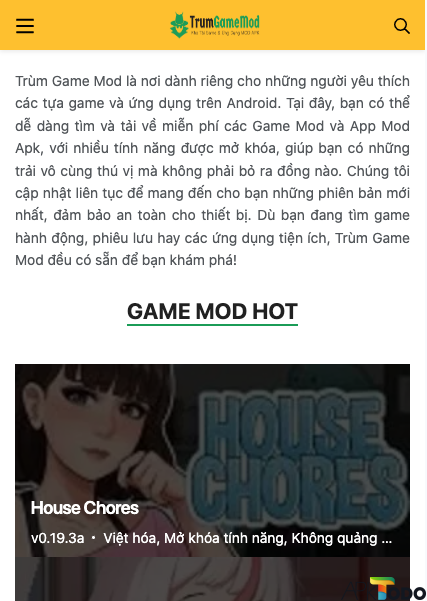 Truy cập vào trang web Trùm Game Mod