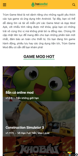 Truy cập trang web Trùm Game Mod để tải xuống Kirikiroid2 Apk